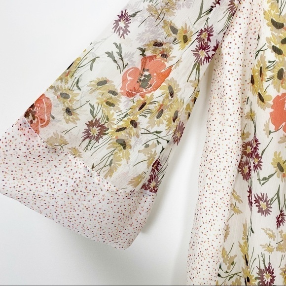 NEW NWT JAVOVICH HAWK Floral Prairie Babydoll Dress XS cottagecore casual - Picture 5 of 9